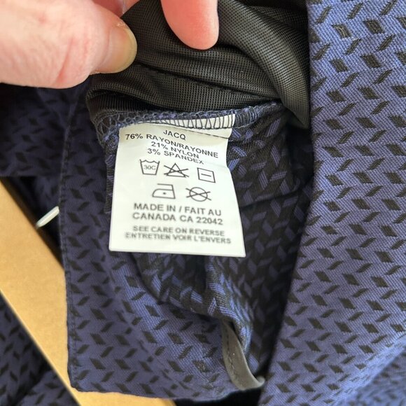 Margaret M Pants Blue Black Chevron Mid Rise Slimming Ankle Stretch - Picture 9 of 9